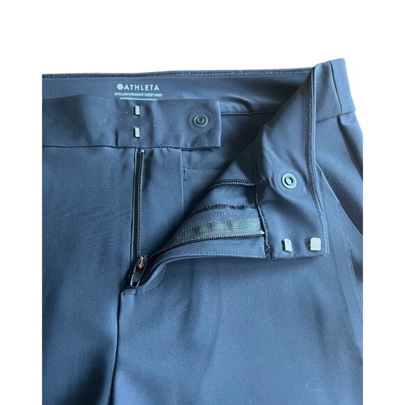 Athleta Stellar Straight Crop Pants Womens Black Stretch Size 8 - Picture 7 of 13
